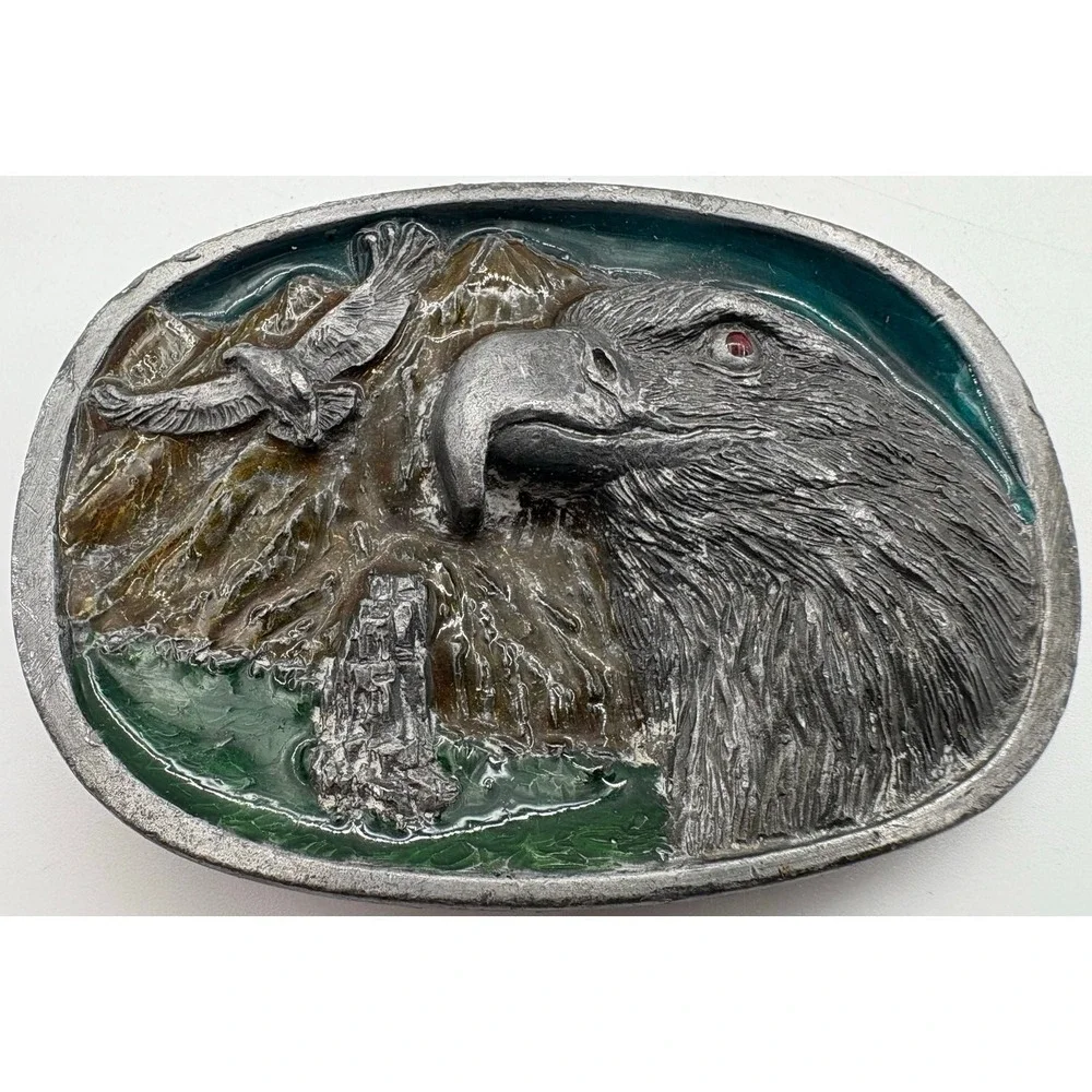 Bald Eagle Belt Buckle C+J Vintage 1986 USA